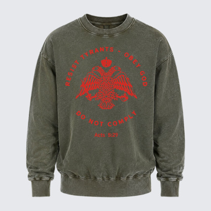 Washed Sweatshirt - Eastern Orthodox Christian Eagle   