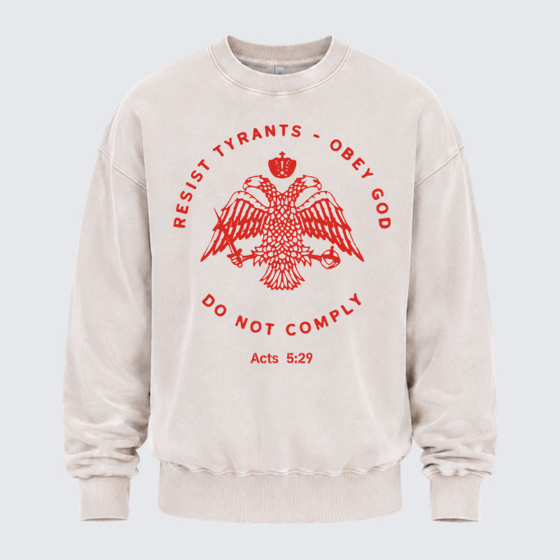 Washed Sweatshirt - Eastern Orthodox Christian Eagle   