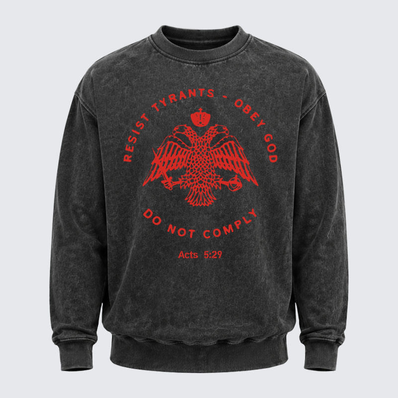 Washed Sweatshirt - Eastern Orthodox Christian Eagle   