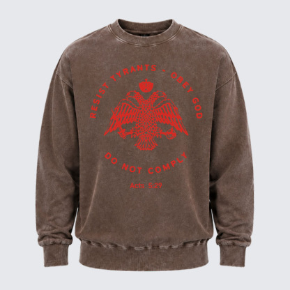 Washed Sweatshirt - Eastern Orthodox Christian Eagle   