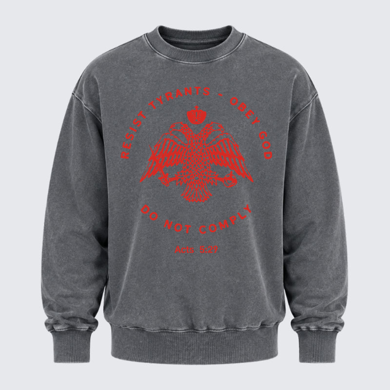 Washed Sweatshirt - Eastern Orthodox Christian Eagle   