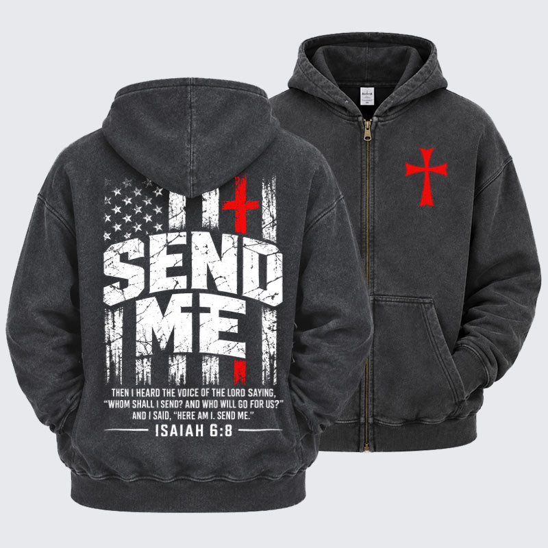 Washed Zip-Up Hoodie – Faith Over Fear 