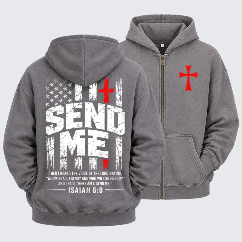 Washed Zip-Up Hoodie – Faith Over Fear 