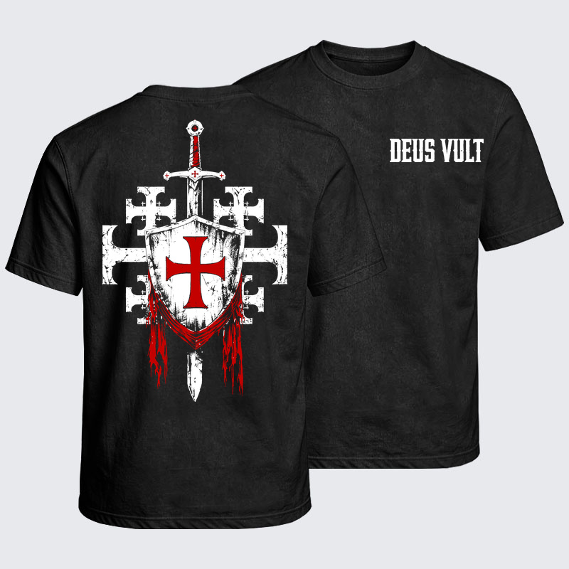Washed T-Shirt - Deus Vult: God Wills It