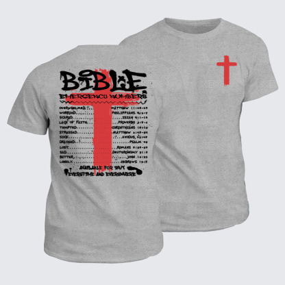Classic Cotton Tees - Bible Emergency Numbers   