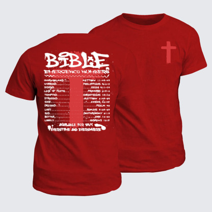 Classic Cotton Tees - Bible Emergency Numbers   