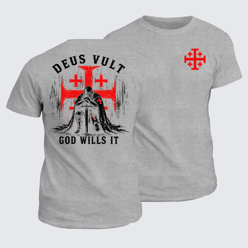 Classic Cotton Tees - Knights Templar Deus Vult