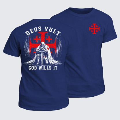Classic Cotton Tees - Knights Templar Deus Vult