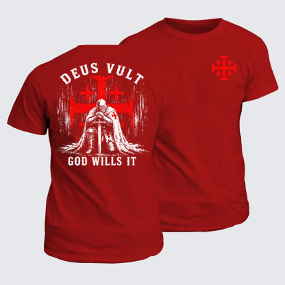 Classic Cotton Tees - Knights Templar Deus Vult