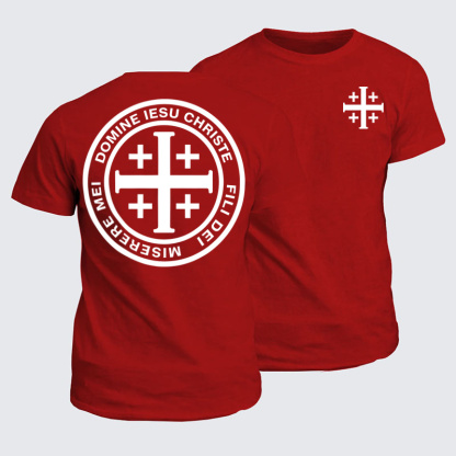 Classic Cotton Tees - Domine Iesu Christe Jerusalem Cross