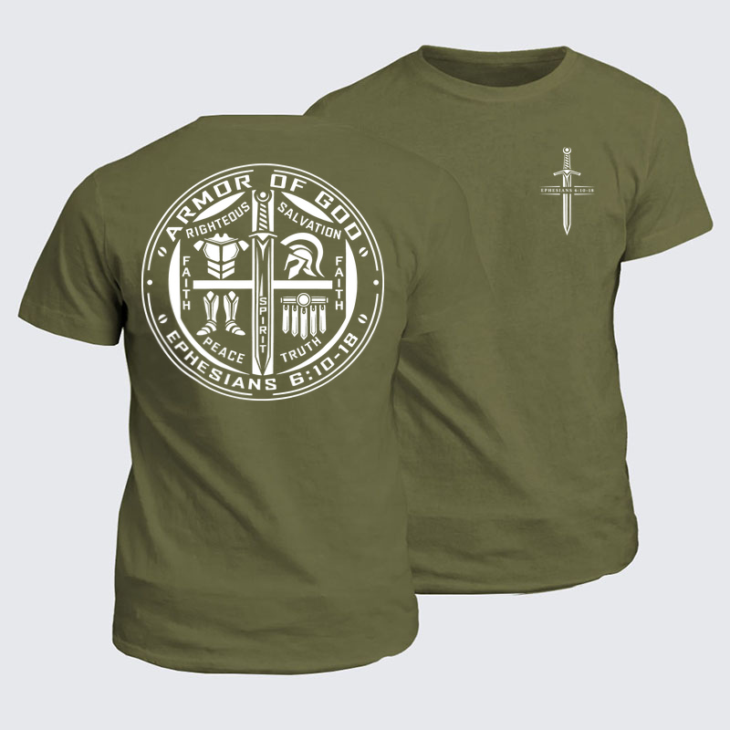 Classic Cotton Tee - Armor of God – Ephesians 6:10–18 Christian Warrior