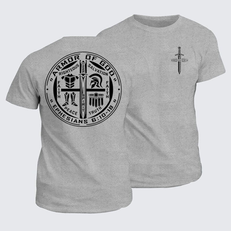 Classic Cotton Tee - Armor of God – Ephesians 6:10–18 Christian Warrior