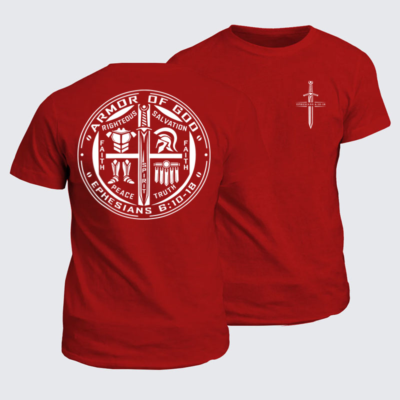 Classic Cotton Tee - Armor of God – Ephesians 6:10–18 Christian Warrior