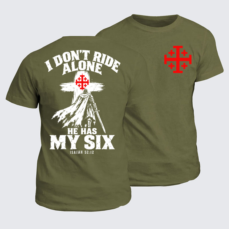 Classic Cotton Tees - I Don’t Ride Alone – Isaiah 52:12 Christian Warrior