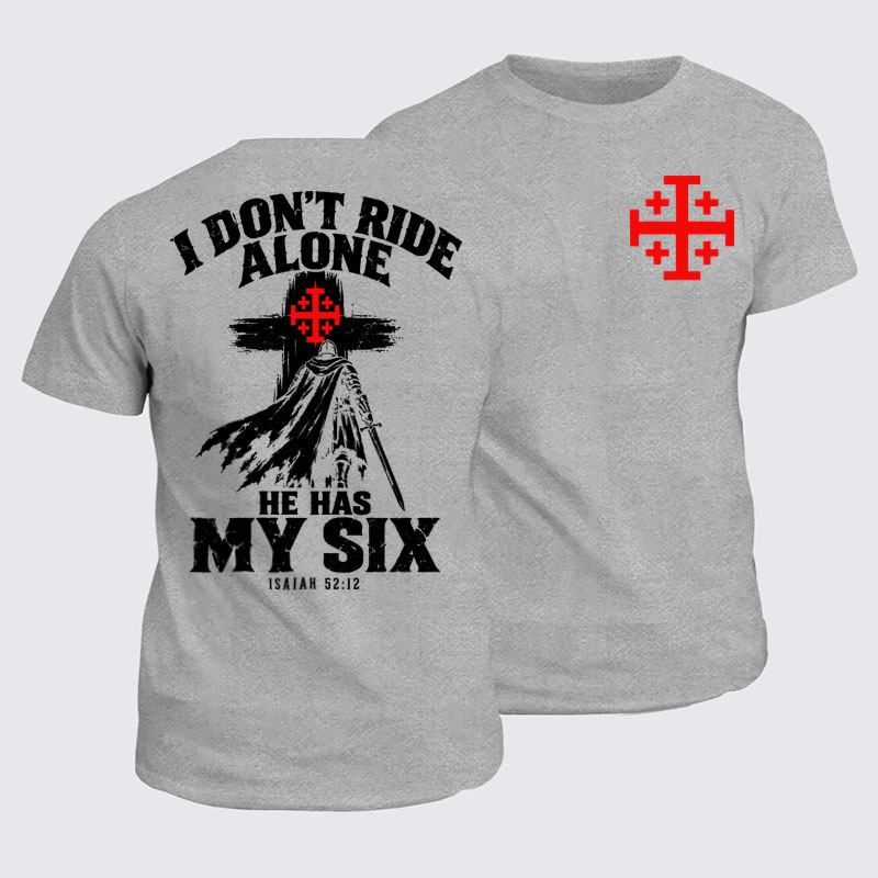 Classic Cotton Tees - I Don’t Ride Alone – Isaiah 52:12 Christian Warrior