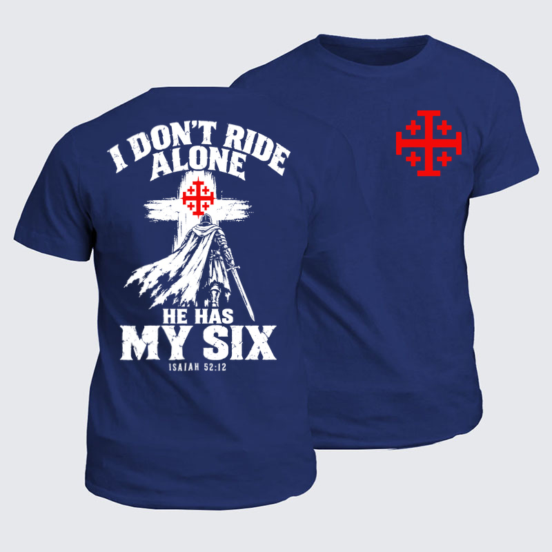 Classic Cotton Tees - I Don’t Ride Alone – Isaiah 52:12 Christian Warrior