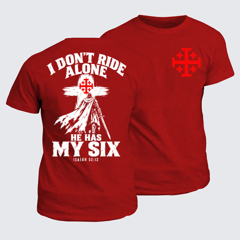 Classic Cotton Tees - I Don’t Ride Alone – Isaiah 52:12 Christian Warrior