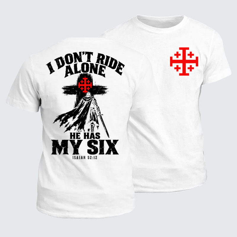 Classic Cotton Tees - I Don’t Ride Alone – Isaiah 52:12 Christian Warrior