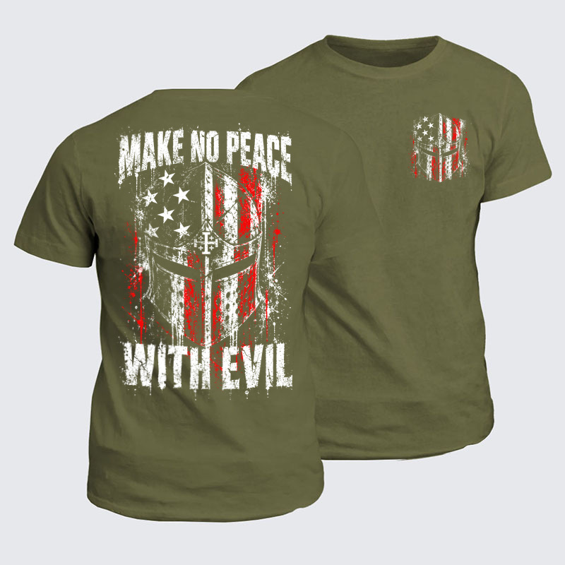 Classic Cotton Tees - Make No Peace With Evil – Christian Warrior Knight