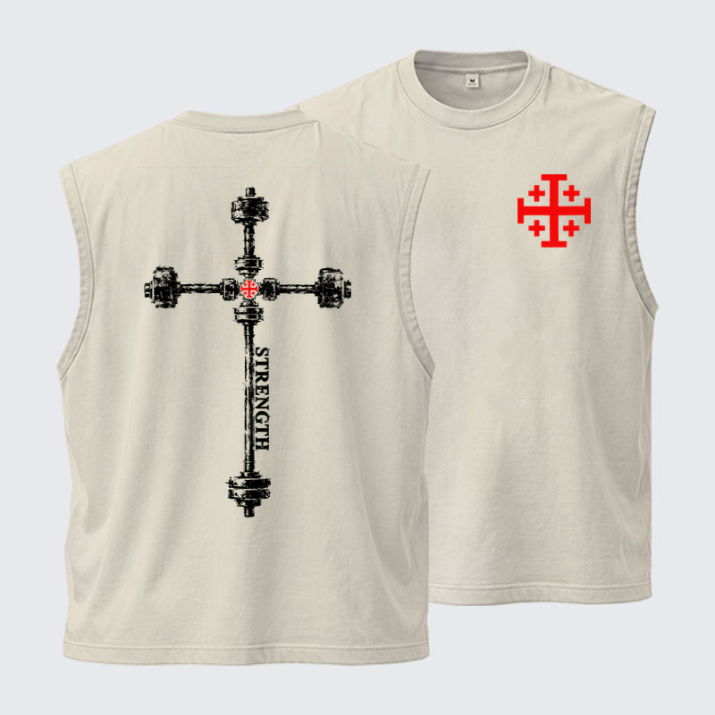 Washed Tanks - Strength in the Lord – Christian Gym Jerusalem Cross
