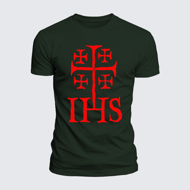 Luxe Mercerized Cotton Tee - Jerusalem Cross IHS