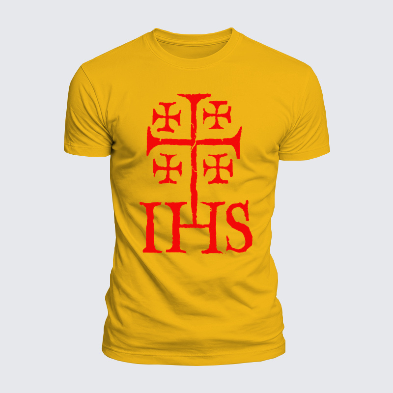 Luxe Mercerized Cotton Tee - Jerusalem Cross IHS