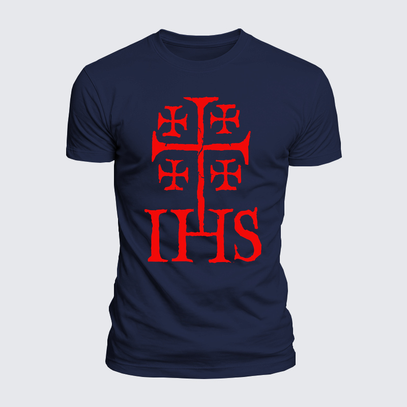 Luxe Mercerized Cotton Tee - Jerusalem Cross IHS