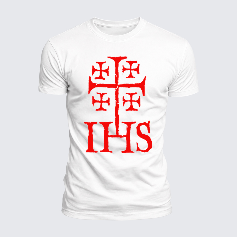 Luxe Mercerized Cotton Tee - Jerusalem Cross IHS
