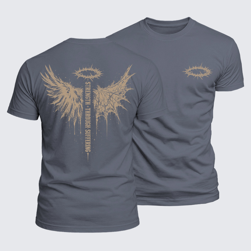 Luxe Mercerized Cotton Tee -Strength Through Suffering – Crown of Thorns