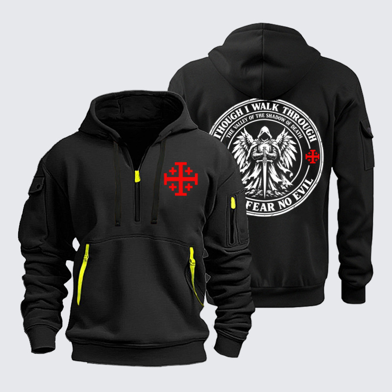 Zipper Hoodies Ave Christus Rex –Even Though I Walk Through The Valley Of The Shadow Of Death, I Fear No Evil