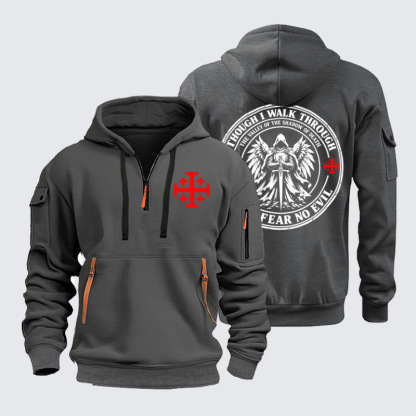 Zipper Hoodies Ave Christus Rex –Even Though I Walk Through The Valley Of The Shadow Of Death, I Fear No Evil