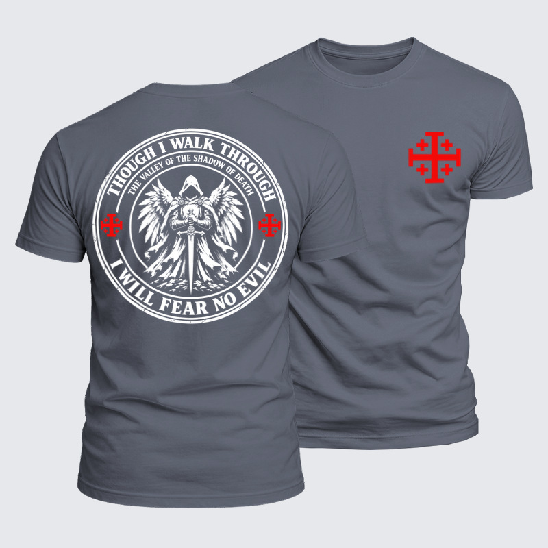 Luxe Mercerized Cotton Tee -Even Though I Walk Through The Valley Of The Shadow Of Death, I Fear No Evil