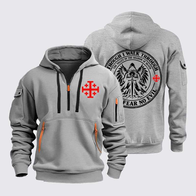 Zipper Hoodies Ave Christus Rex –Even Though I Walk Through The Valley Of The Shadow Of Death, I Fear No Evil