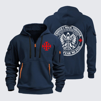 Zipper Hoodies Ave Christus Rex –Even Though I Walk Through The Valley Of The Shadow Of Death, I Fear No Evil
