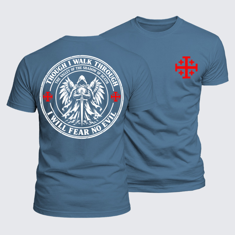 Luxe Mercerized Cotton Tee -Even Though I Walk Through The Valley Of The Shadow Of Death, I Fear No Evil