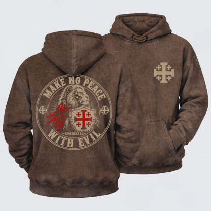 Washed Hoodie - Make No Peace With Evil