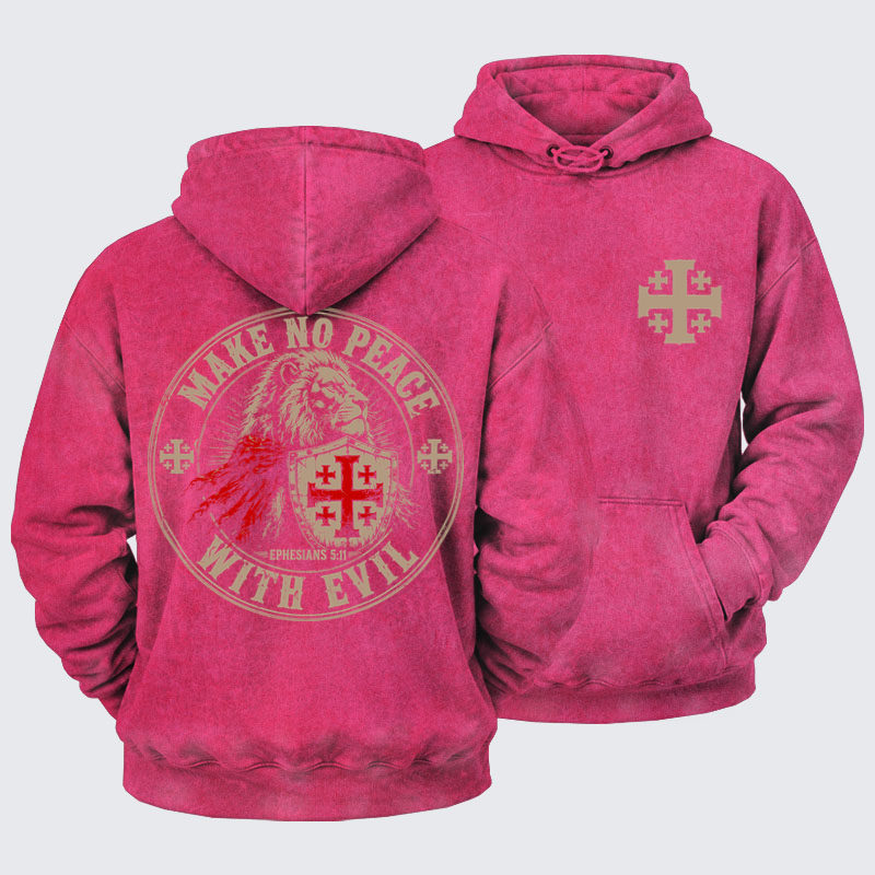 Washed Hoodie - Make No Peace With Evil