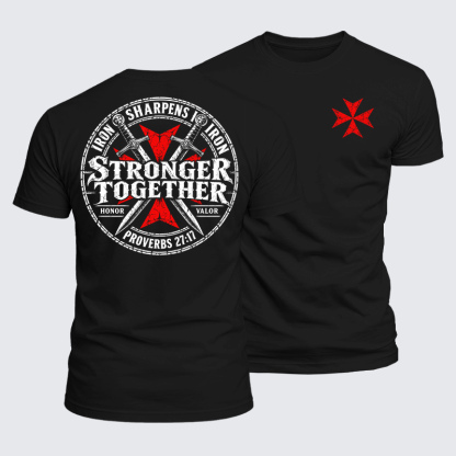 Luxe Mercerized Cotton Tee - Iron Sharpens Iron – Stronger Together – Proverbs 27:17