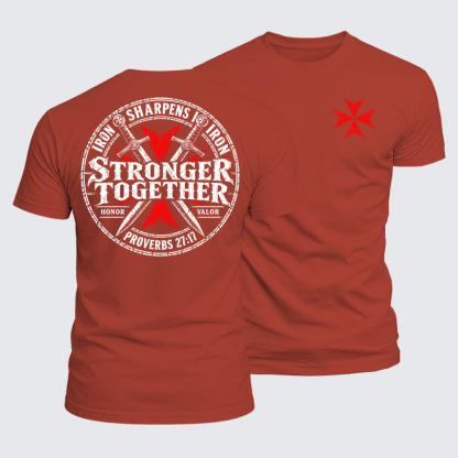 Luxe Mercerized Cotton Tee - Iron Sharpens Iron – Stronger Together – Proverbs 27:17