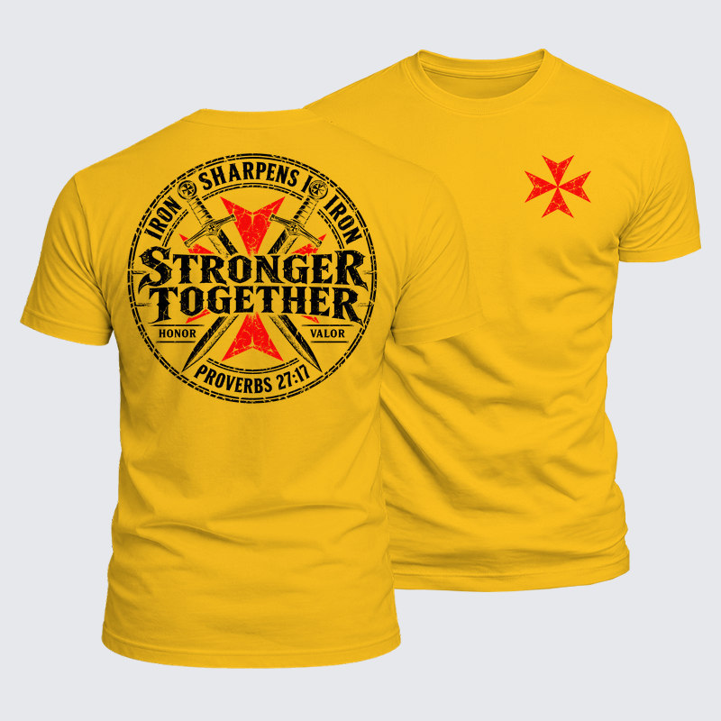 Luxe Mercerized Cotton Tee - Iron Sharpens Iron – Stronger Together – Proverbs 27:17
