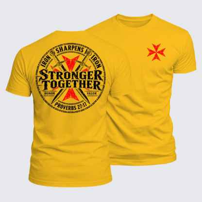 Luxe Mercerized Cotton Tee - Iron Sharpens Iron – Stronger Together – Proverbs 27:17