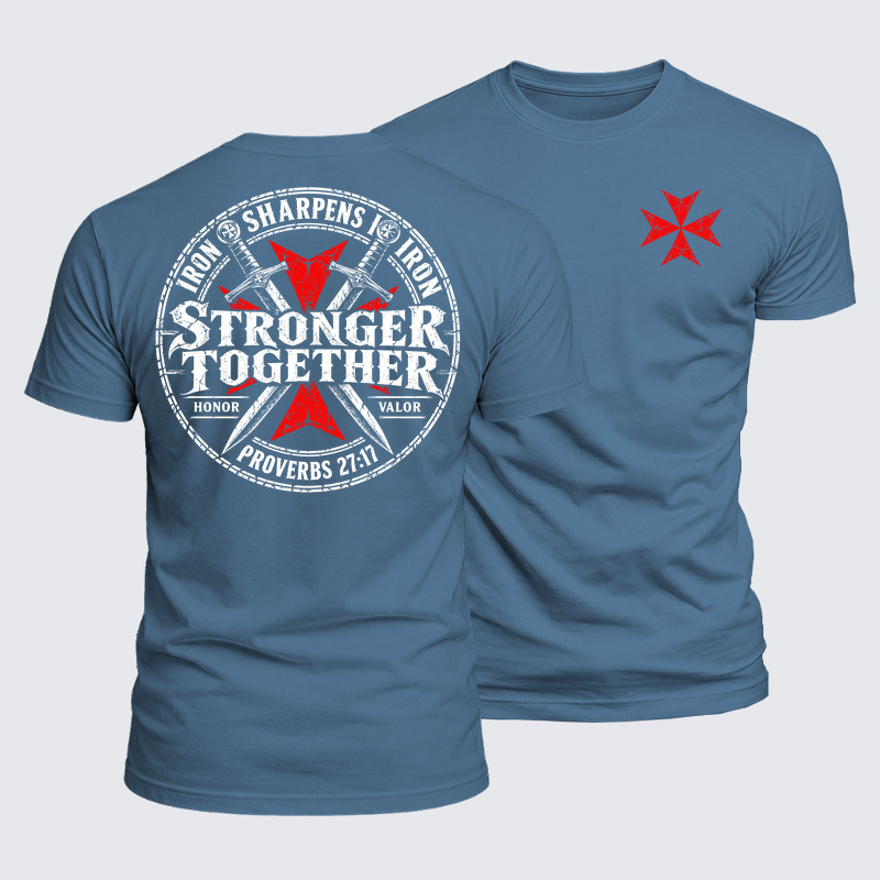 Luxe Mercerized Cotton Tee - Iron Sharpens Iron – Stronger Together – Proverbs 27:17