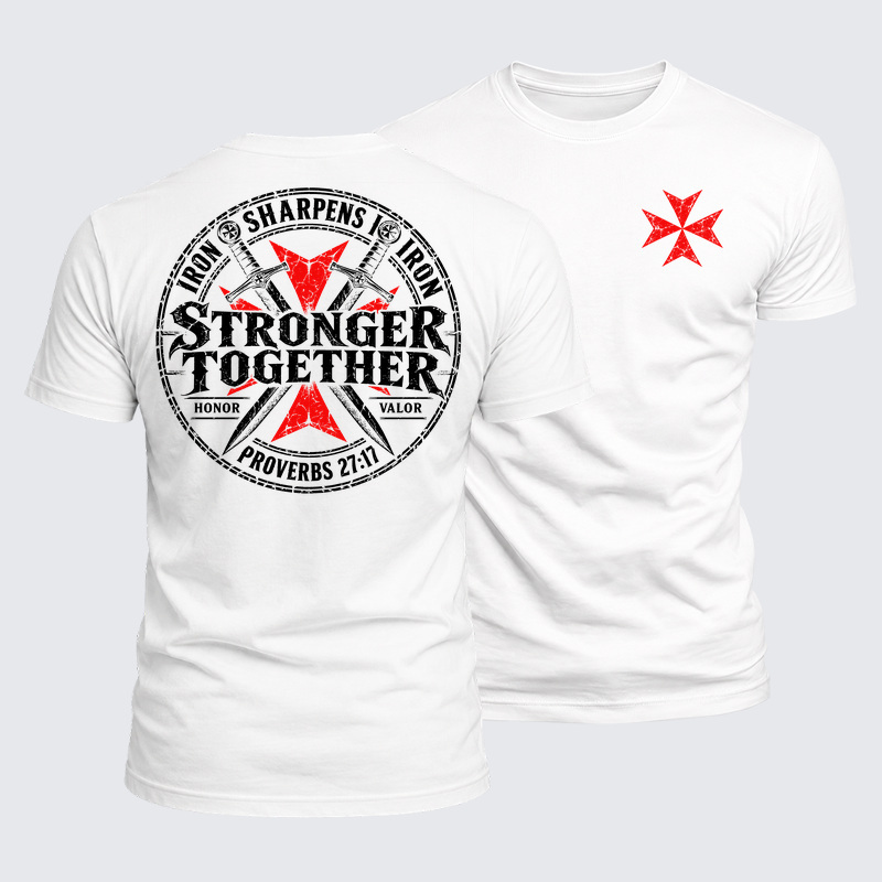 Luxe Mercerized Cotton Tee - Iron Sharpens Iron – Stronger Together – Proverbs 27:17