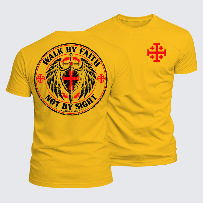 Luxe Mercerized Cotton Tee -  Walk By Faith Not By Sight 2 Corinthians 5:7