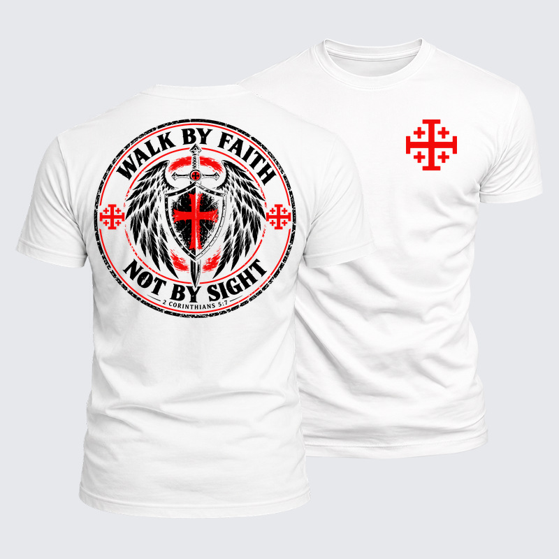 Luxe Mercerized Cotton Tee -  Walk By Faith Not By Sight 2 Corinthians 5:7