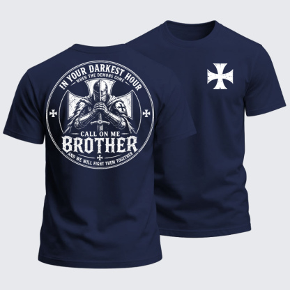 Heavyweight Cotton Tee - Call On Me Brother – Knights of Faith