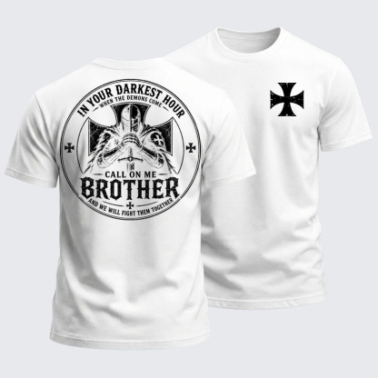 Heavyweight Cotton Tee - Call On Me Brother – Knights of Faith