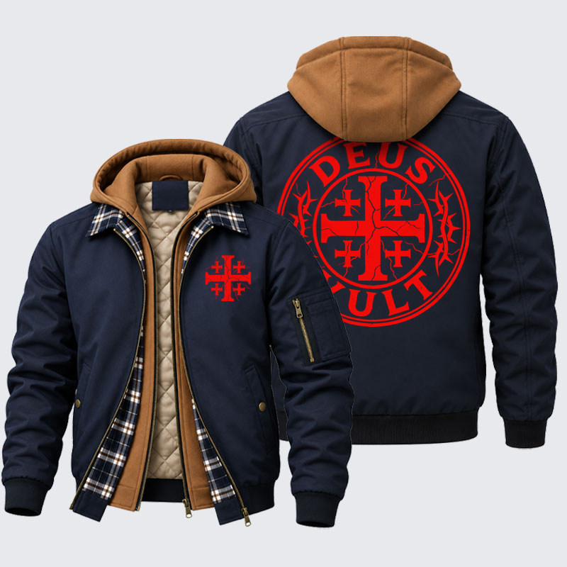 Hooded Bomber Jacket - Deus Vult