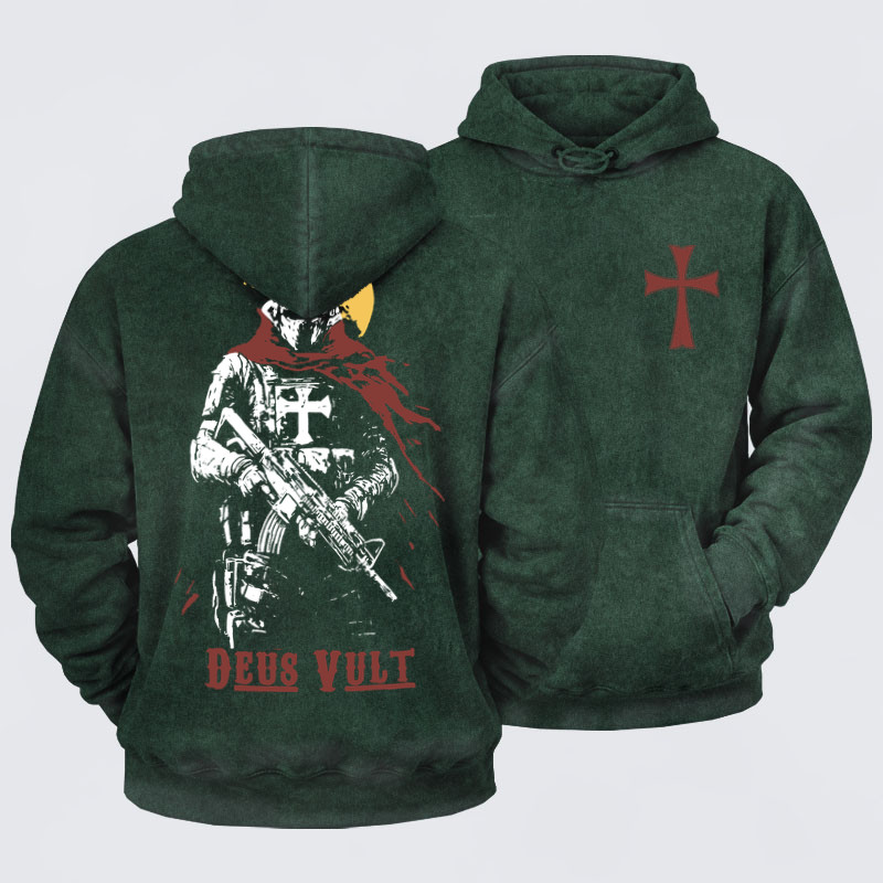 Washed Hoodie  - Deus Vult