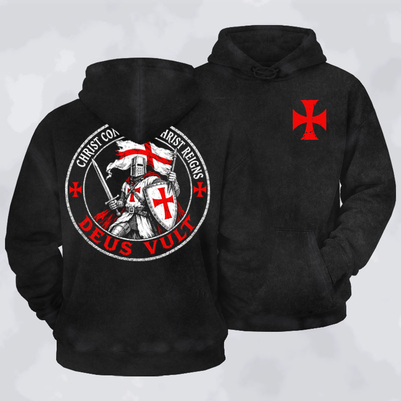 Washed Hoodie - Deus Vult